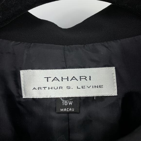 Tahari Button Front Dressy Blazer Jacket Womens Size 18W Black Gem Cut Buttons - Picture 5 of 6